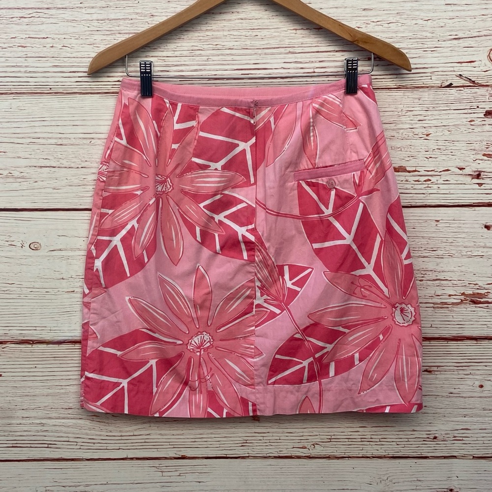 Vintage Lilly Pulitzer White Label Pink Floral Mini Skirt Sz 6 - Picture 5 of 7